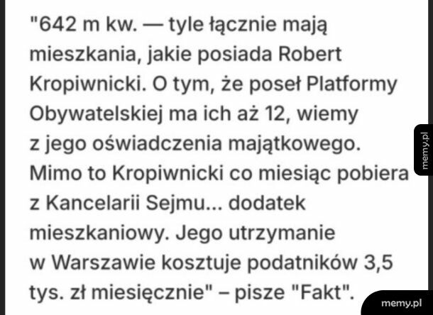 Wstyd, niedługo koryto tego nie wytrzyma