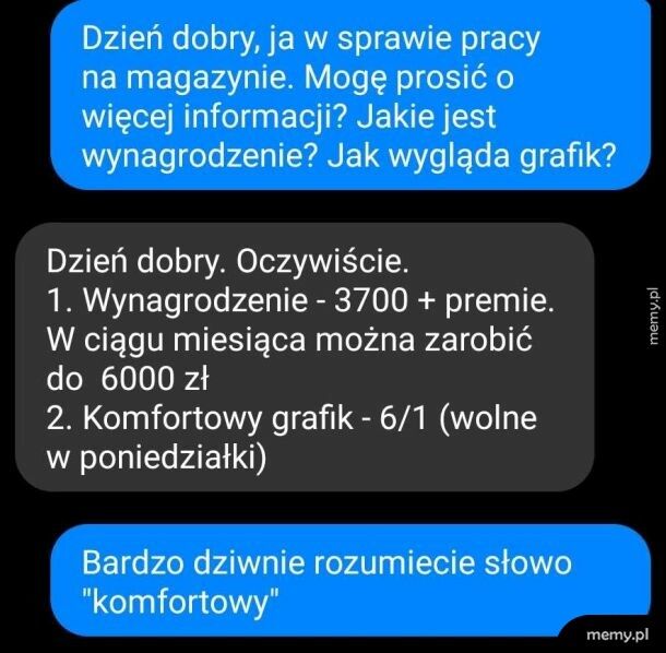 Różne postrzeganie słowa "komfort"