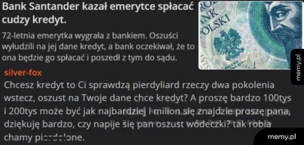 Emrytka wygrała z bankiem