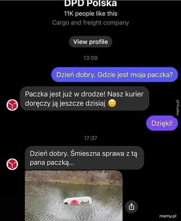 Paczka jednak nie dotrze