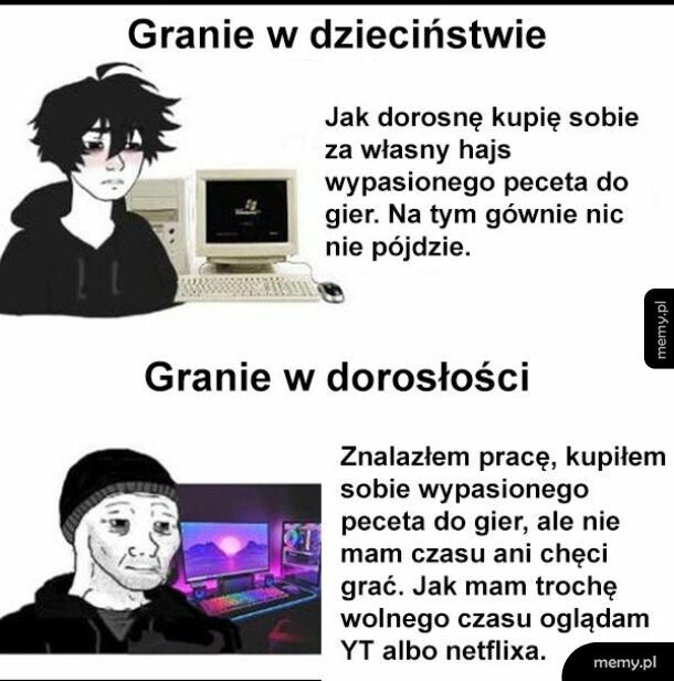 Granie w dzieciństwie i w dorosłości