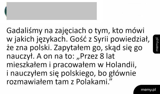 Łacinę pewnie też zna
