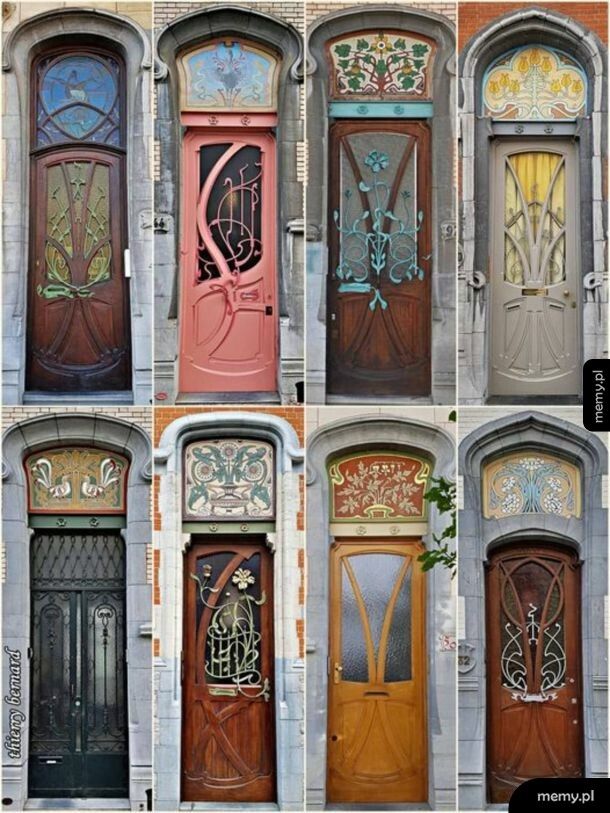 Art Nouveau - drzwi w Brukseli Ernest Blerot 1898-1900