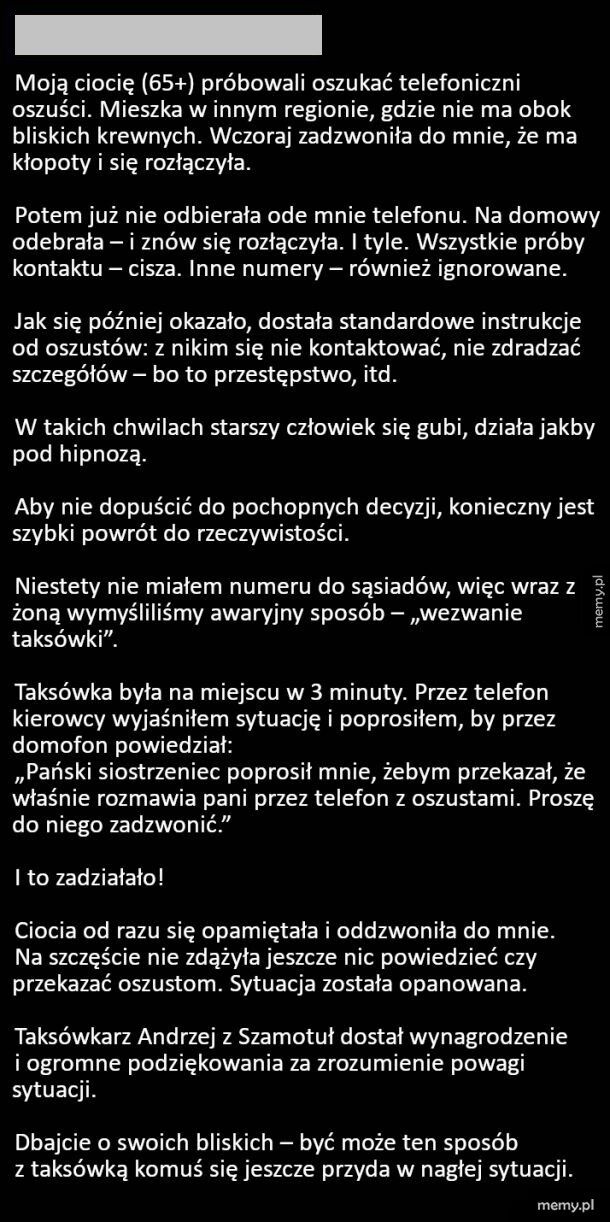 Może ten sposób przyda się komuś w nagłej sytuacji
