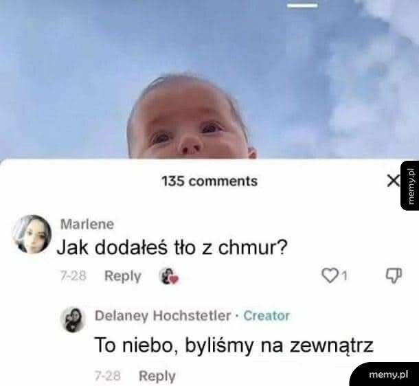 Jak dodałeś tło z chmur