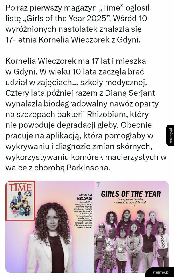 Kornelia Wieczorek z Gdyni znalazła się na liście "Girls of the year 2025"
