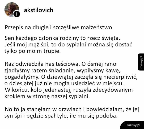 Przepis na długie i szczęśliwe życie rodzinne