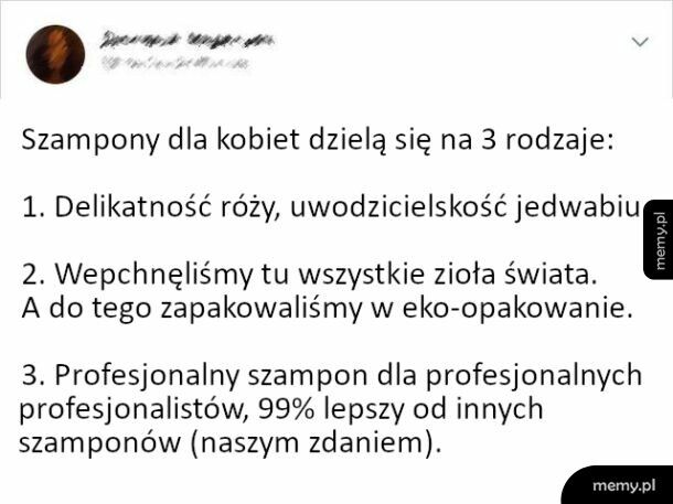 Damskie szampony