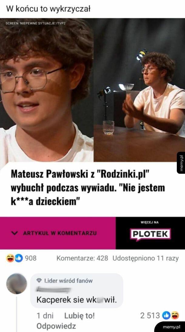 Kacperkowi puściły nerwy