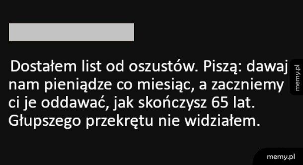 List od oszustów