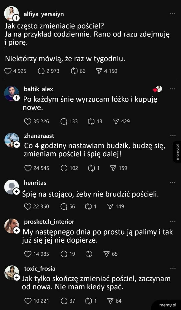 A wy jak często zmieniacie pościel?