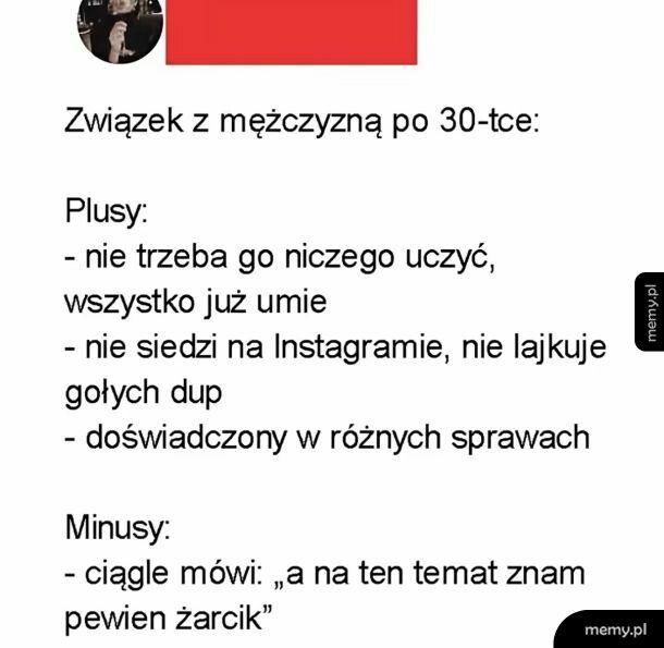 Zwiazek z mezczyzna po 30