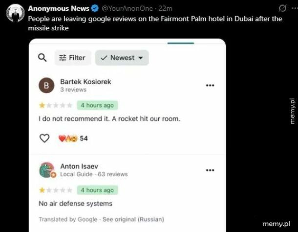 Najnowsze recenzje hotelu w Dubaju