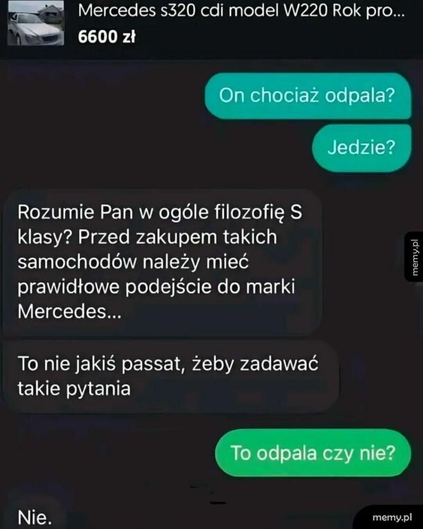 Pan w og&oacute;le ma pojęcie o Mercedesach S klasy
