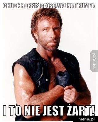 Chuck Norris głosował na Trumpa I to nie jest żart!