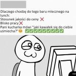 Dlatego chodzę do baru mlecznego