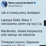 Laptop w nowej pracy